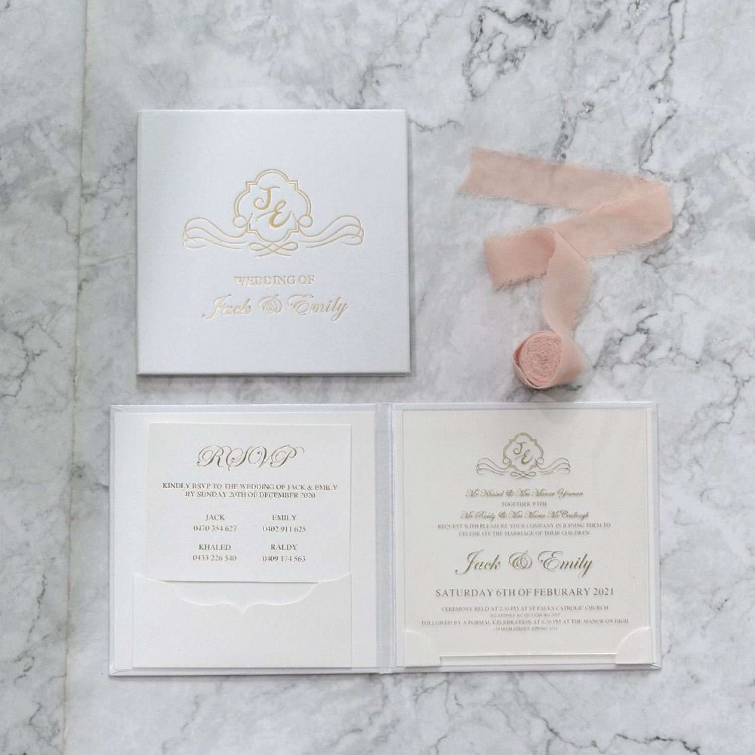 Modern Wedding Invitation Card Transparent Acrylic Invitation With Hard Cover